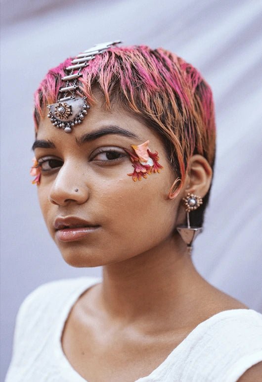 Eternal Flow Earring in 925 sterling silver, worn by a model – earrings, Bhavya Ramesh