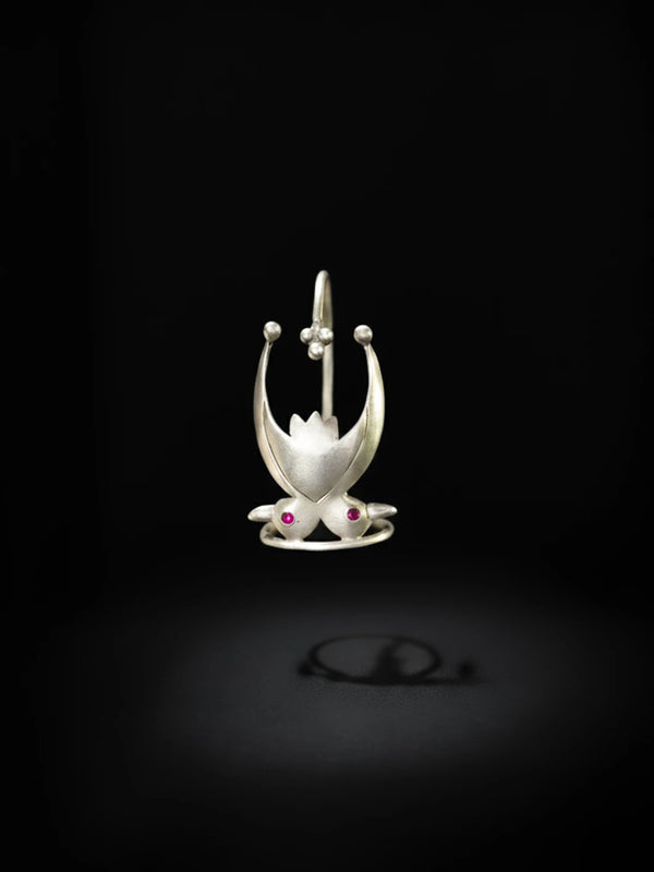 Saahas | साहस Nail Caps in sterling silver, product photo on black – nail rings, Bhavya Ramesh