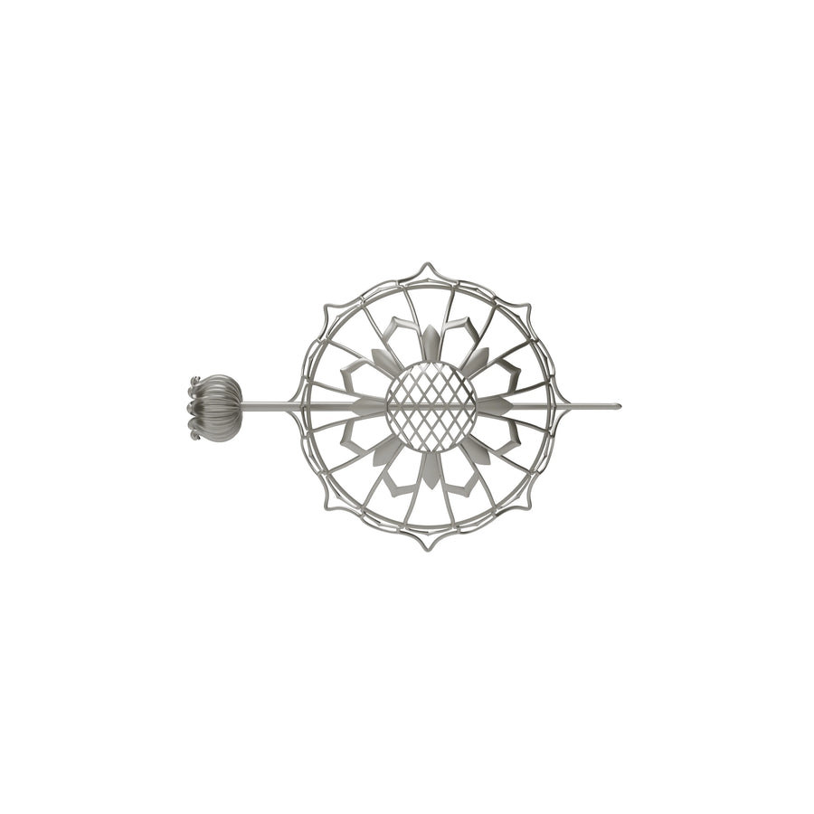 Gulaab Hair Buns in 925 sterling silver, product photo on black – hair bun, Bhavya Ramesh