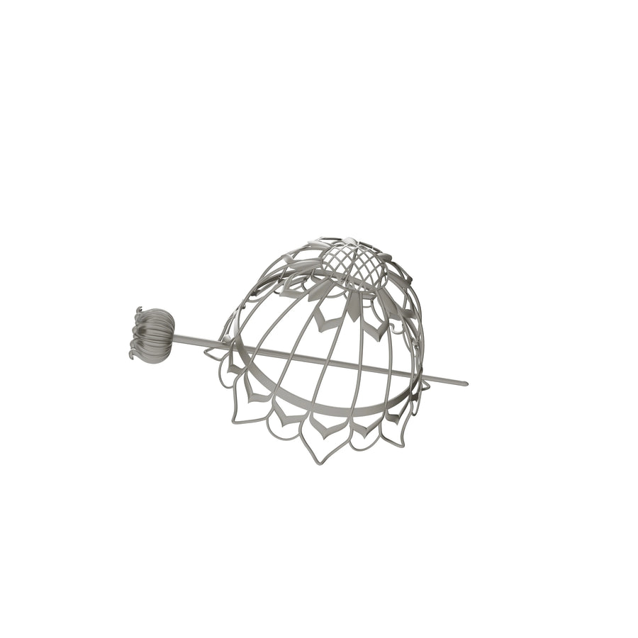 Gulaab Hair Buns in 925 sterling silver, product photo on black – hair bun, Bhavya Ramesh