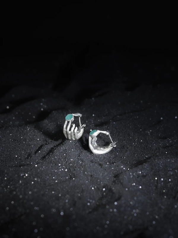 Hissvarna Earring in 925 sterling silver, product photo on black – earrings, Bhavya Ramesh