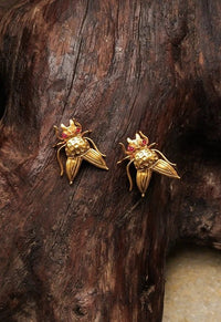 Boucles d'oreilles mouche maison