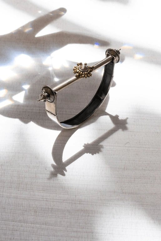 Hysteria Bracelet in 925 sterling silver, product photo on black – bangle, Bhavya Ramesh