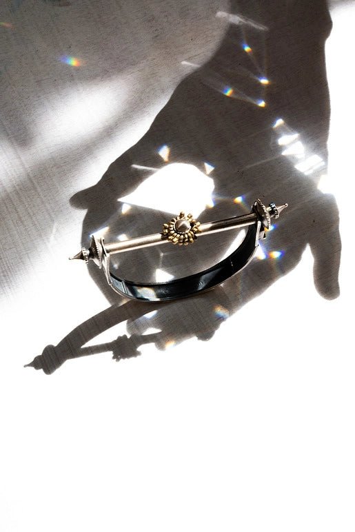 Hysteria Bracelet in 925 sterling silver, product photo on black – bangle, Bhavya Ramesh