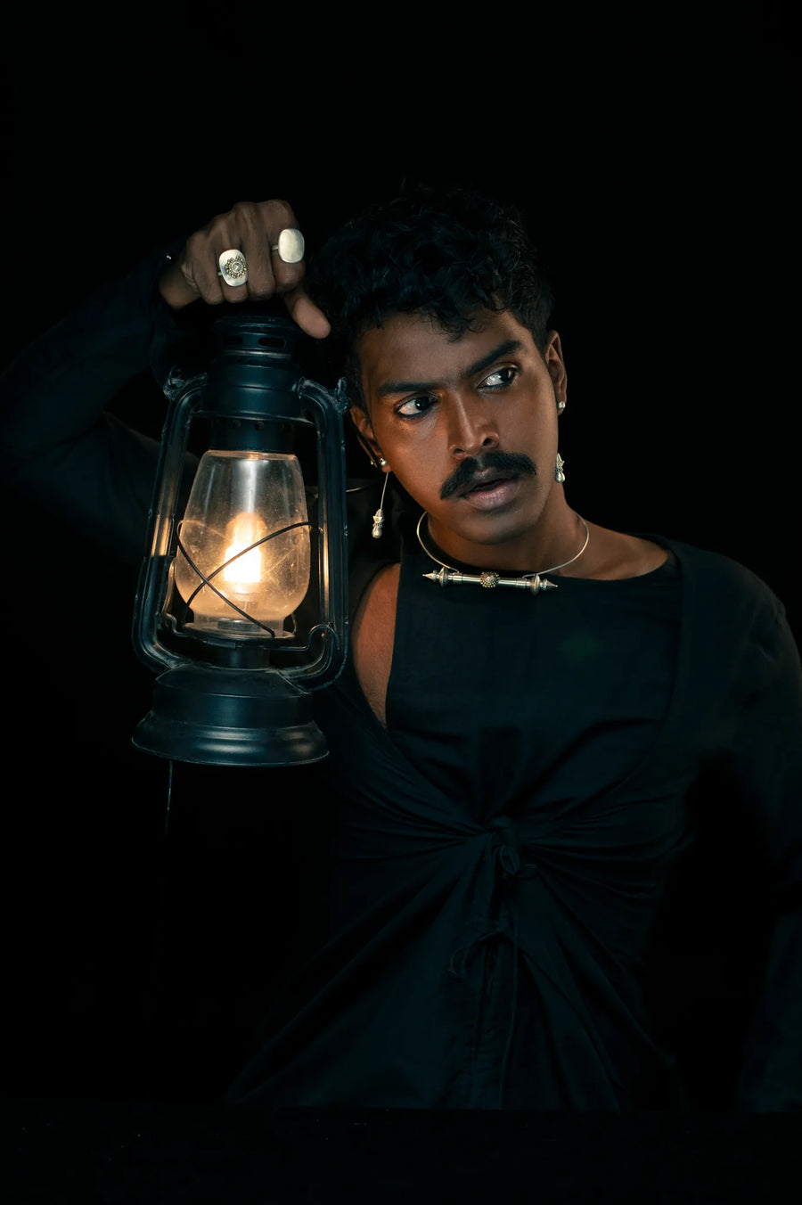 Hysteria Choker in 925 sterling silver, worn by a model – neck pieces, Bhavya Ramesh