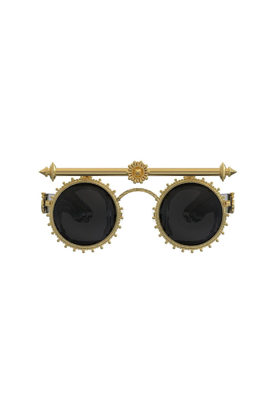 Hysteria Sunglasses in sterling silver, product photo on black – sunglasses, Bhavya Ramesh