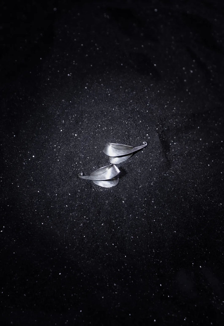 Kadru Earring in 925 sterling silver, product photo on black – earrings, Bhavya Ramesh