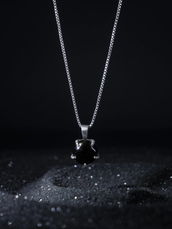 Kalinda Neckpiece in 925 sterling silver, product photo on black – neck pieces, Bhavya Ramesh