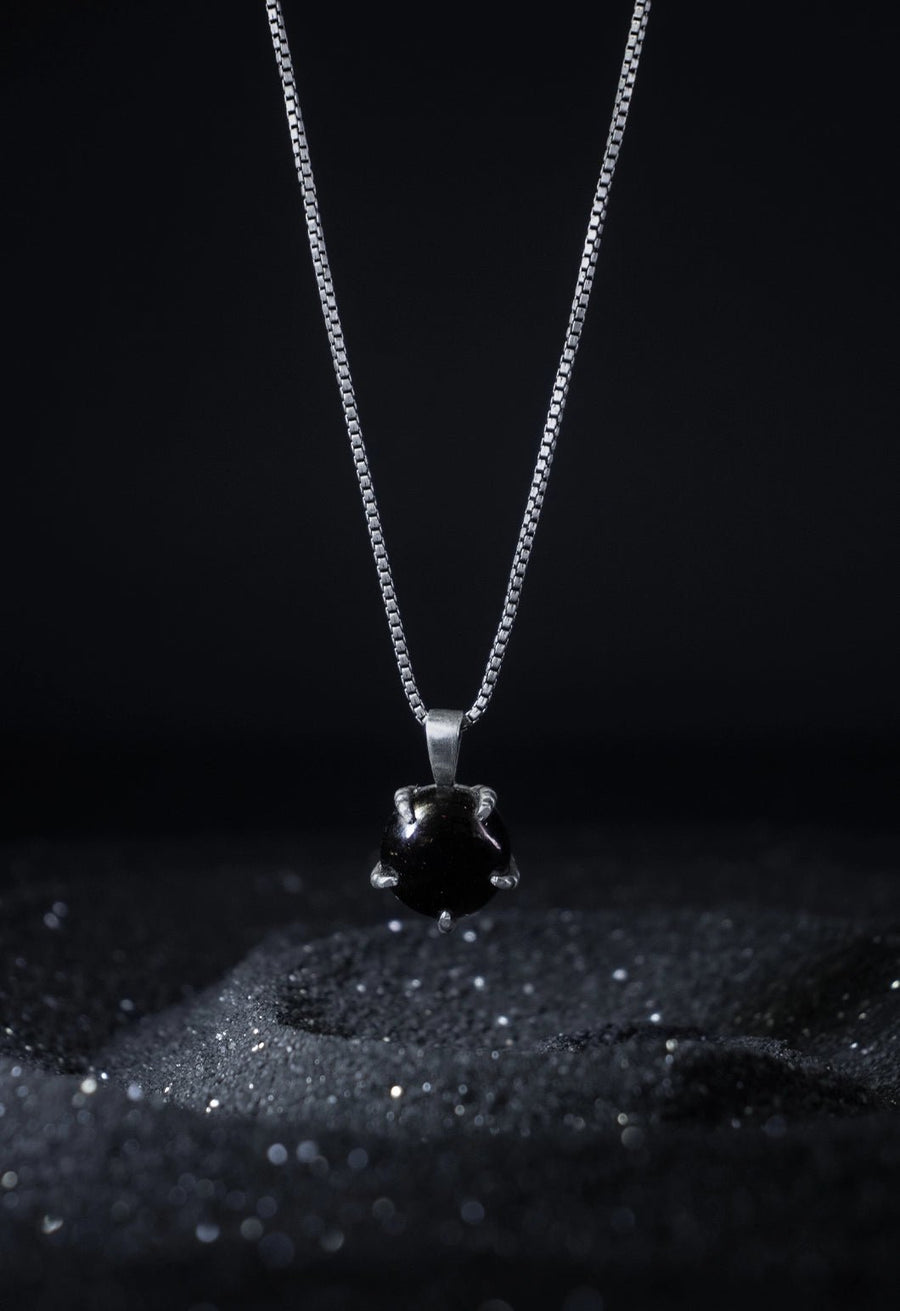 Kalinda Neckpiece in 925 sterling silver, product photo on black – neck pieces, Bhavya Ramesh