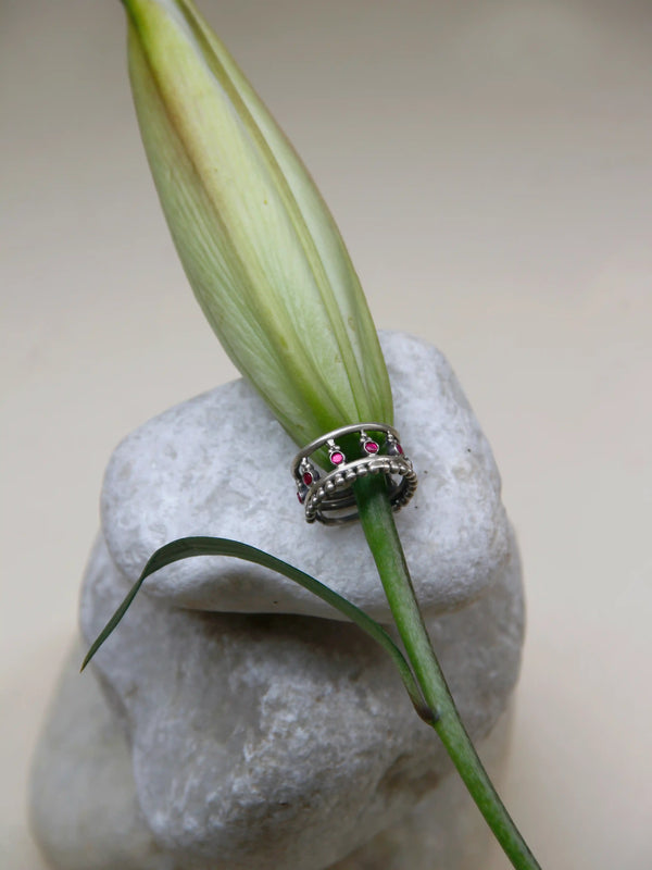 Keep Me Close Ring in sterling silver, worn by a model – rings, Bhavya Ramesh
