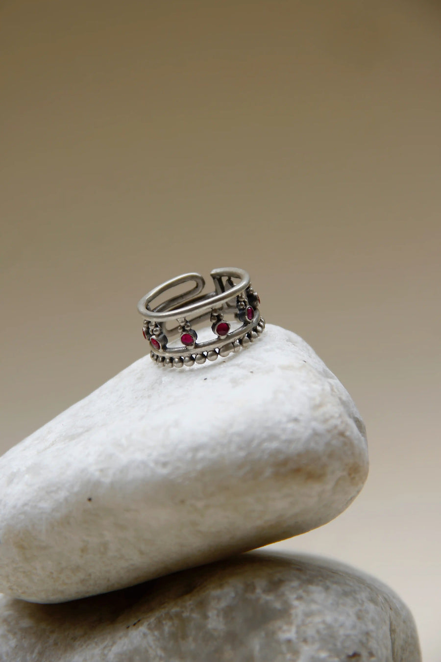 Keep Me Close Ring in 925 sterling silver, worn by a model – rings, Bhavya Ramesh
