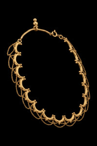 Kinari Anklet in 18-carat gold plating on sterling silver, product photo on black – anklet, Bhavya Ramesh