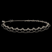 Kinari Anklet in 925 sterling silver, product photo on black – anklet, Bhavya Ramesh