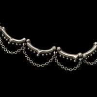 Kinari Anklet in 925 sterling silver, product photo on black – anklet, Bhavya Ramesh