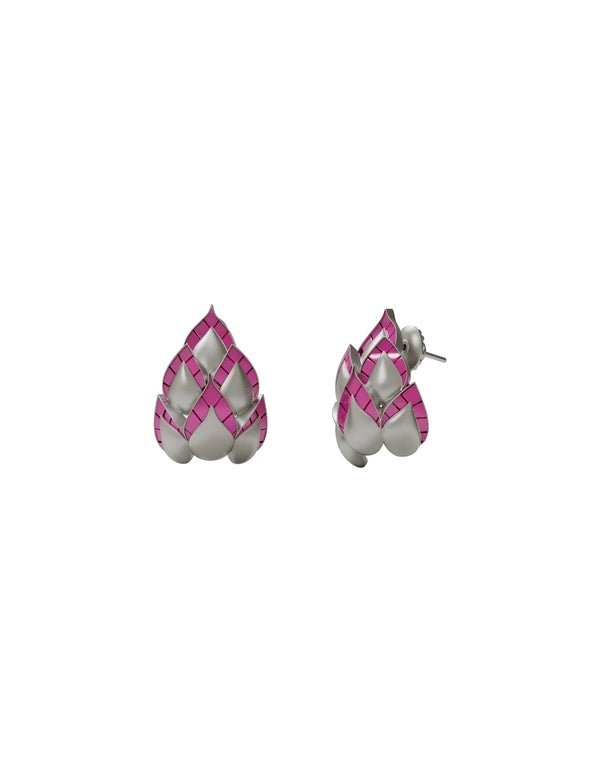 Laddoo Earbulbs in 925 sterling silver, product photo on black – earrings, Bhavya Ramesh