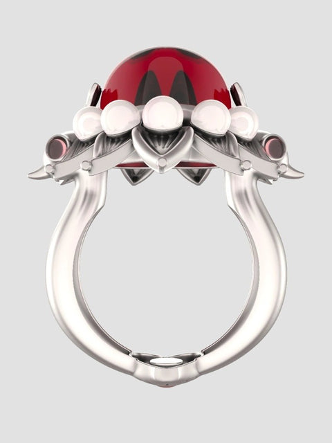 Lovelocked Ring in 925 sterling silver, product photo on black – rings, Bhavya Ramesh