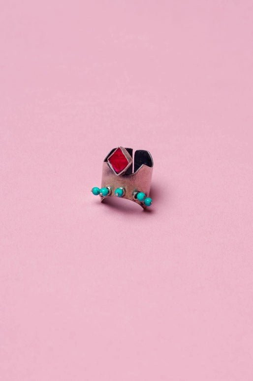 Maharani Nail Rings in 925 sterling silver, product photo on black – nail rings, Bhavya Ramesh