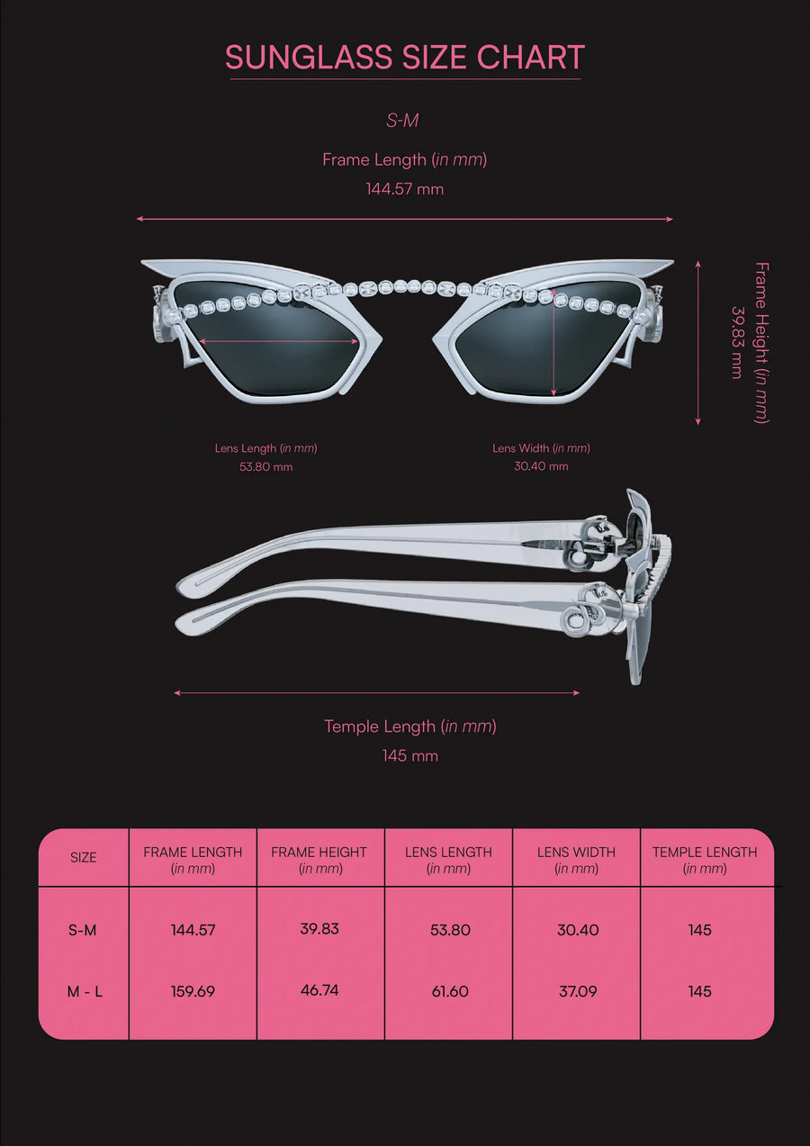Mula Sunglasses in 925 sterling silver, product photo on black – sunglasses, Bhavya Ramesh