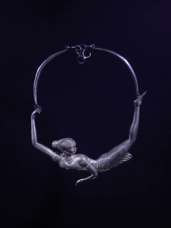NityaNirvana in 925 sterling silver, product photo on black – neck pieces, Bhavya Ramesh