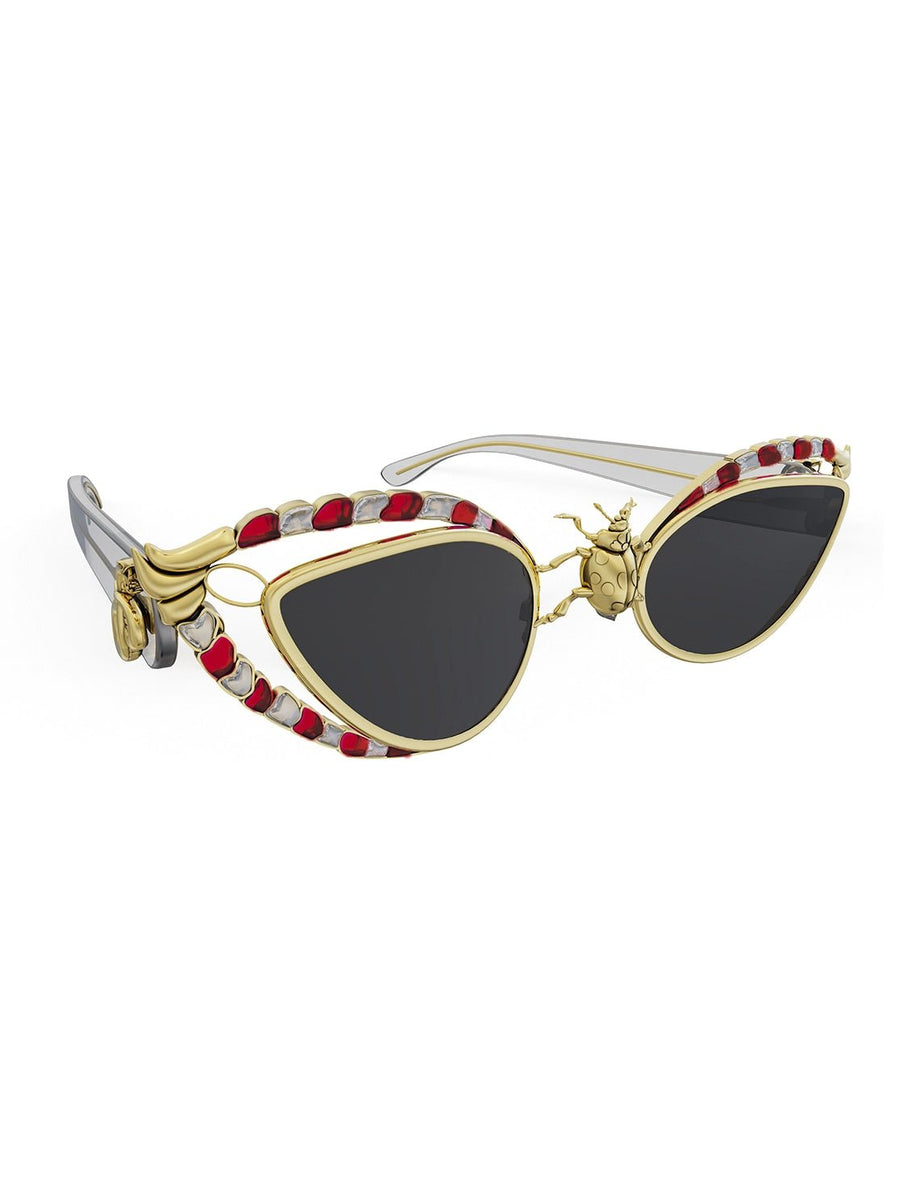 Notorious B.U.G Sunglasses in 18-carat gold plating on sterling silver, product photo on black – sunglasses, Bhavya Ramesh
