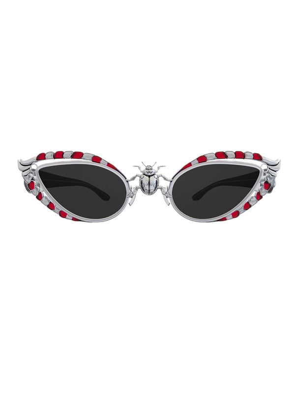 Notorious B.U.G Sunglasses in 925 sterling silver, product photo on black – sunglasses, Bhavya Ramesh