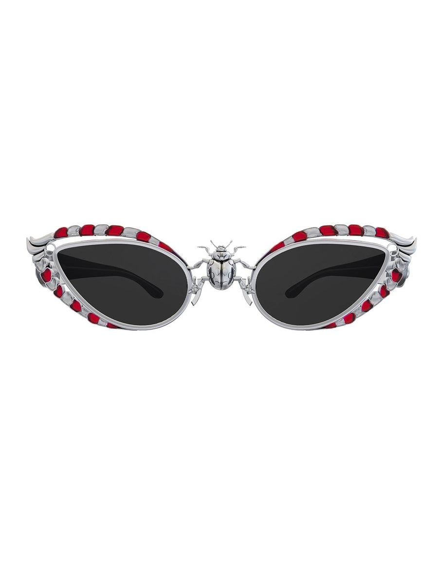 Notorious B.U.G Sunglasses in 925 sterling silver, product photo on black – sunglasses, Bhavya Ramesh