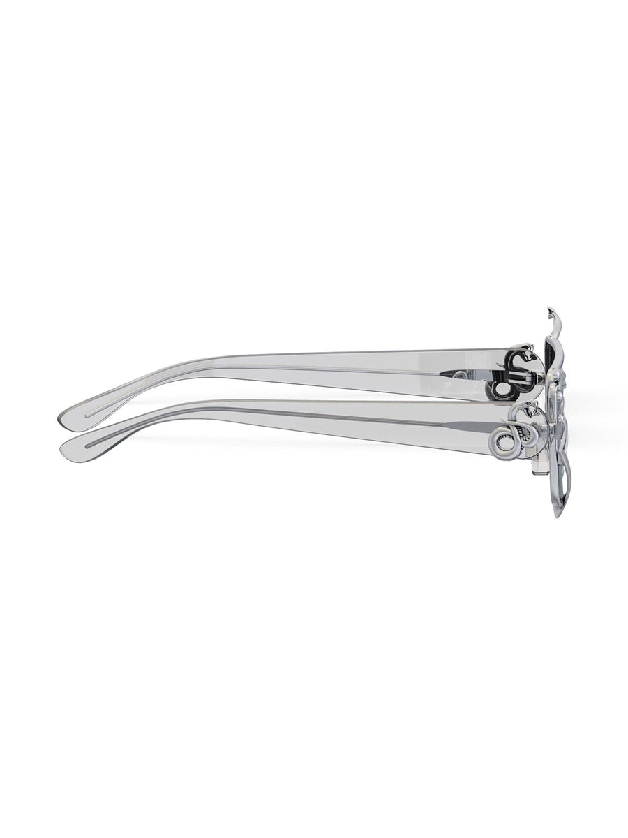 Paabi Sunglasses in sterling silver, product photo on black – sunglasses, Bhavya Ramesh