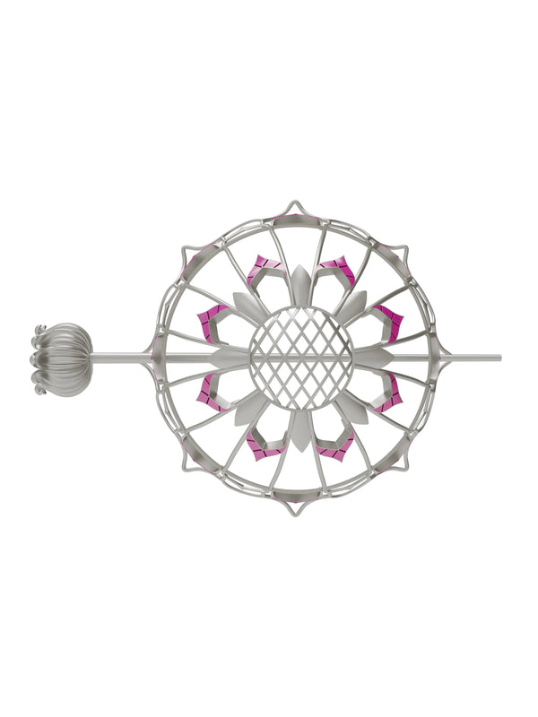 Pink Gulaab Hair Buns in 925 sterling silver, product photo on black – hair bun, Bhavya Ramesh