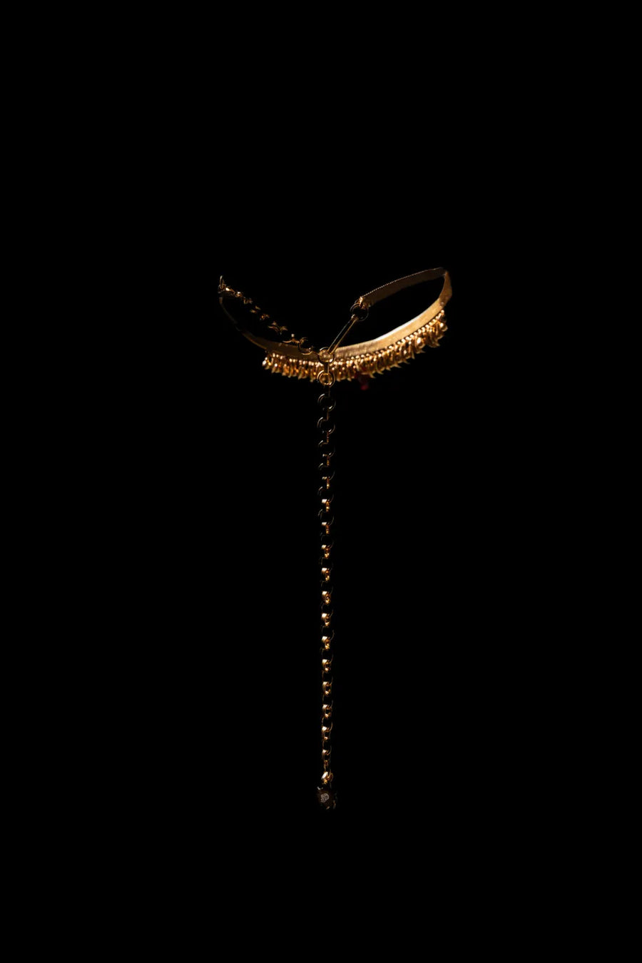 Protect Choker in sterling silver, product photo on black – neck pieces, Bhavya Ramesh