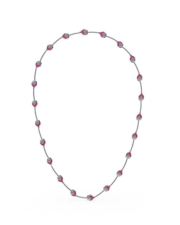 Rasmalai Long Neckdrips in 925 sterling silver, product photo on black – neck pieces, Bhavya Ramesh