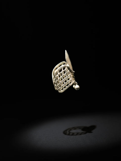 The Conqueror in sterling silver, product photo on black – nail rings, Bhavya Ramesh