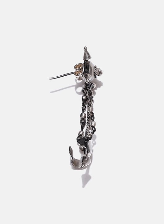 Sword Ear Cuff in 925 sterling silver, product photo on black – earrings, Bhavya Ramesh