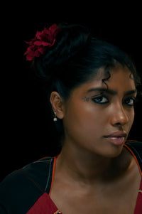 Tili Earrings in 925 sterling silver, worn by a model – secondary piercing, Bhavya Ramesh