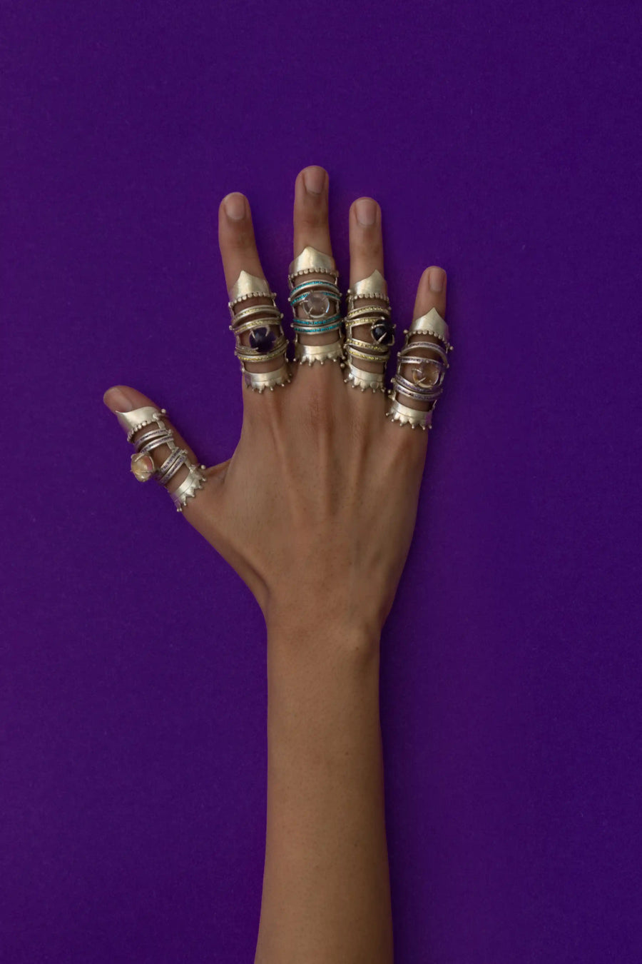 Vodoo in 925 sterling silver, worn by a model – rings, Bhavya Ramesh