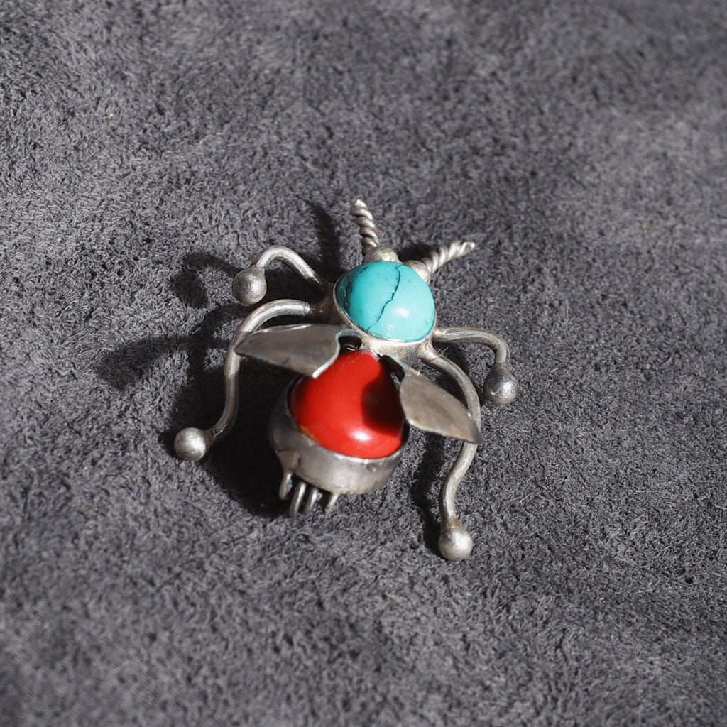 Ladybug Sterling Silver Brooch Insect Brooch With Stone 
